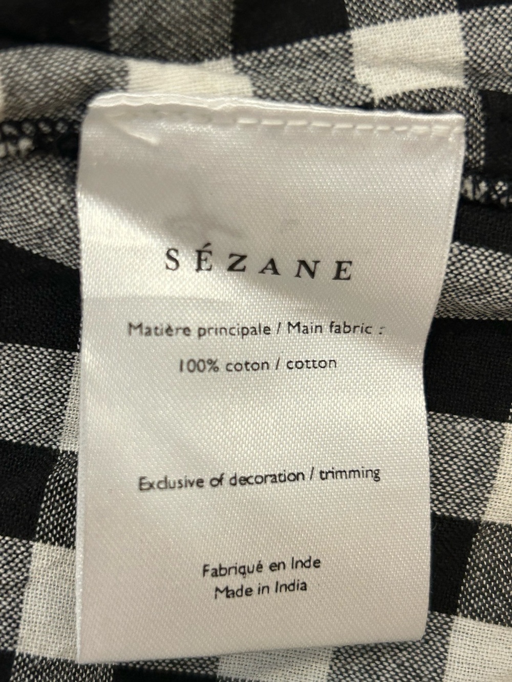 Sezane Marielle Dress - White / Black Gingham - US2 / FR34 - Picture 10 of 16